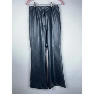 Abercrombie & Fitch Vegan Leather Black Pants Curve Love High Rise Flare Bootcut